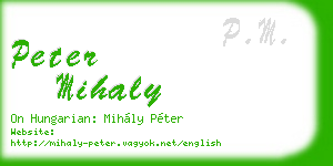 peter mihaly business card